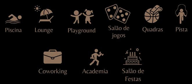 Área de lazer completa do condomínio Monte Esplanada em versão mobile